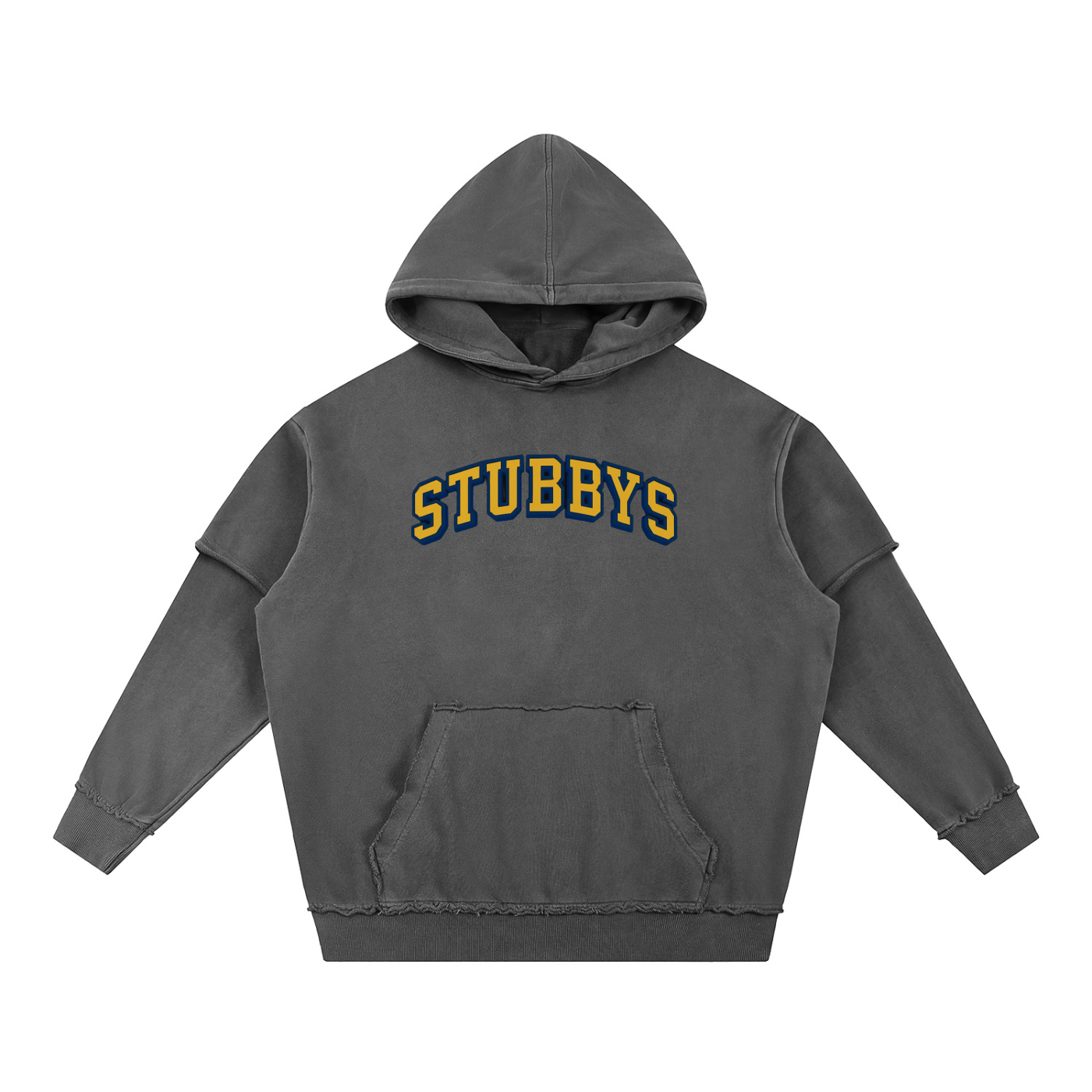 SNOW WASHED DOUBLE LAYER HOODIE